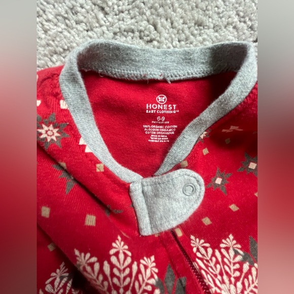 Honest Baby One Piece Christmas Pajamas Bundle Size 6-9m - Picture 5 of 7